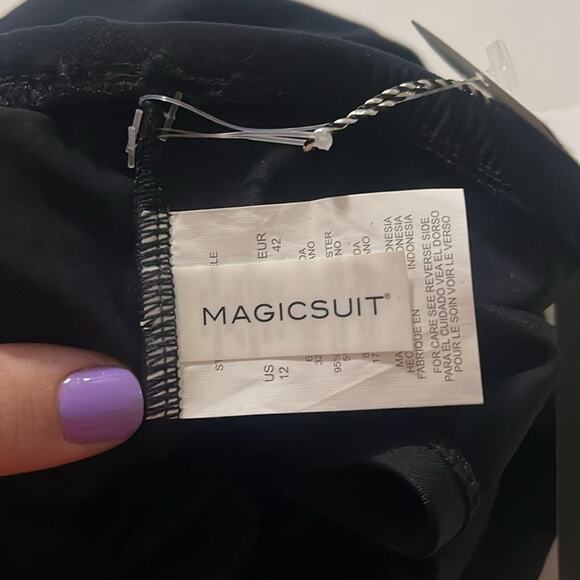 NEW Magicsuit Black Bathingsuit Skirted Bottoms Women's Size 12 NWT - Picture 9 of 10
